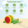 image:imagePlanToys Wooden Pull Along Drummer  Musical Toy that Encourages Rhythm Coordination amp Focus  Montessori EcoFriendly Educational Toy for Active amp Imaginative PlayPull Along Snail