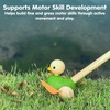 image:imagePlanToys Wooden Push Along Duck Toy  Montessori Walking Movement and Cause Effect Play Activity  Eco Friendly Pull and Push Toy for Early Development