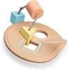 image:imagePlanToys Wooden Shape Sorter and Teether Baby Toy 5259  Pastel Color Collection Sustainably Made from Rubberwood and NonToxic Paints and Dyes  EcoFriendly PlanWood