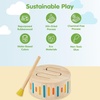 image:imagePlanToys Wooden Solid Drum Musical Instrument for Kids  Montessori Rhythm and Sound Exploration Toy  Eco Friendly Wooden Percussion Drum for Early Music Learning
