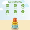 image:imagePlanToys Wooden Stacking Rocket Toy for Toddlers  Montessori Educational STEM Learning Toy  Colorful Wooden Rocket Ship Stacker for Fine Motor Skills Problem Solving Preschool GiftStacking Ring Cups