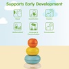 image:imagePlanToys Wooden Stacking Rocket Toy for Toddlers  Montessori Educational STEM Learning Toy  Colorful Wooden Rocket Ship Stacker for Fine Motor Skills Problem Solving Preschool GiftStacking Ring Cups