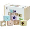 image:imagePlanToys Sensory Activity Blocks for Toddlers  9Piece Set with Visual Auditory amp Tactile Stimuli  Montessori Toy with Storage Bag  Wooden Learning Toy for Babies amp Kids Ages 12 MonthsSensory Blocks