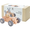 image:imagePlanToys Wooden Bunny Rabbit Racing Car with Vintage Car Theme 5717  Pastel Color Collection Sustainably Made from Rubberwood and NonToxic Paints and Dyes