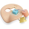 image:imagePlanToys Wooden Shape Sorter and Teether Baby Toy 5259  Pastel Color Collection Sustainably Made from Rubberwood and NonToxic Paints and Dyes  EcoFriendly PlanWood