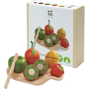 image:imagePlanToys 5 Wooden Colorful Vegetable Veggie Food Playset 3431  Sustainably Made from Rubberwood and NonToxic Paints and DyesAssorted Fruit Set