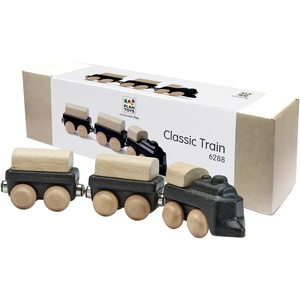 image:imagePlanToys Celebration Wooden Train Set with Photo Slot amp Chalkboard  Customizable Keepsake 3 Pcs Pull Toy Made with Sustainable Rubberwood for KidsClassic Train