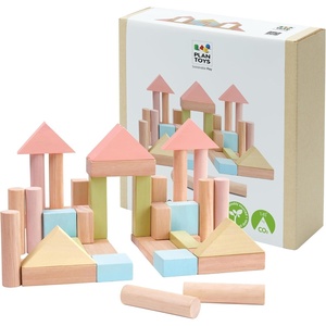image:imagePlanToys Creative Blocks Wooden Montessori Building and Imagination Toy in Orchard Shade  Fine Motor Spatial Reasoning and Early STEM Learning Activity  Eco Friendly Open Ended Play SetBlock Building