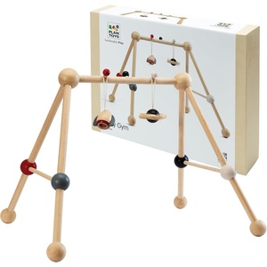 image:imagePlanToys Play Gym Wooden Baby Activity Toy in Pastel Colours  Montessori Sensory Play for Motor Skills Coordination amp Focus  EcoFriendly Developmental GymBlack  Red  White