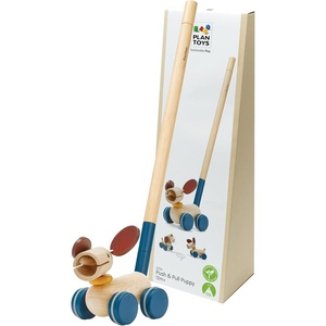 image:imagePlanToys Puppy Wooden Push amp Pull Toy  Montessori Inspired Walking Toy for Balance Coordination amp Active Play  Eco Friendly Toddler Movement ActivityPuppy