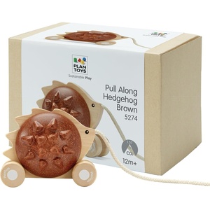 image:imagePlanToys Wooden Pull Along Drummer  Musical Toy that Encourages Rhythm Coordination amp Focus  Montessori EcoFriendly Educational Toy for Active amp Imaginative PlayPull Along Hedgehog  Brown