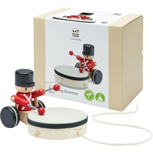 image:imagePlanToys Wooden Pull Along Drummer  Musical Toy that Encourages Rhythm Coordination amp Focus  Montessori EcoFriendly Educational Toy for Active amp Imaginative PlayPull Along Drummer