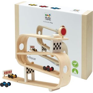 image:imagePlanToys Wooden Ramp Racer for Kids  Montessori Inspired Car Ramp Toy with 3 Racing Cars  Eco Friendly Toddler Toy for Motion Play Coordination amp Cause and Effect LearningRamp Racer