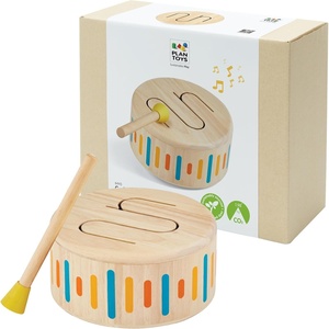 image:imagePlanToys Wooden Solid Drum Musical Instrument for Kids  Montessori Rhythm and Sound Exploration Toy  Eco Friendly Wooden Percussion Drum for Early Music Learning