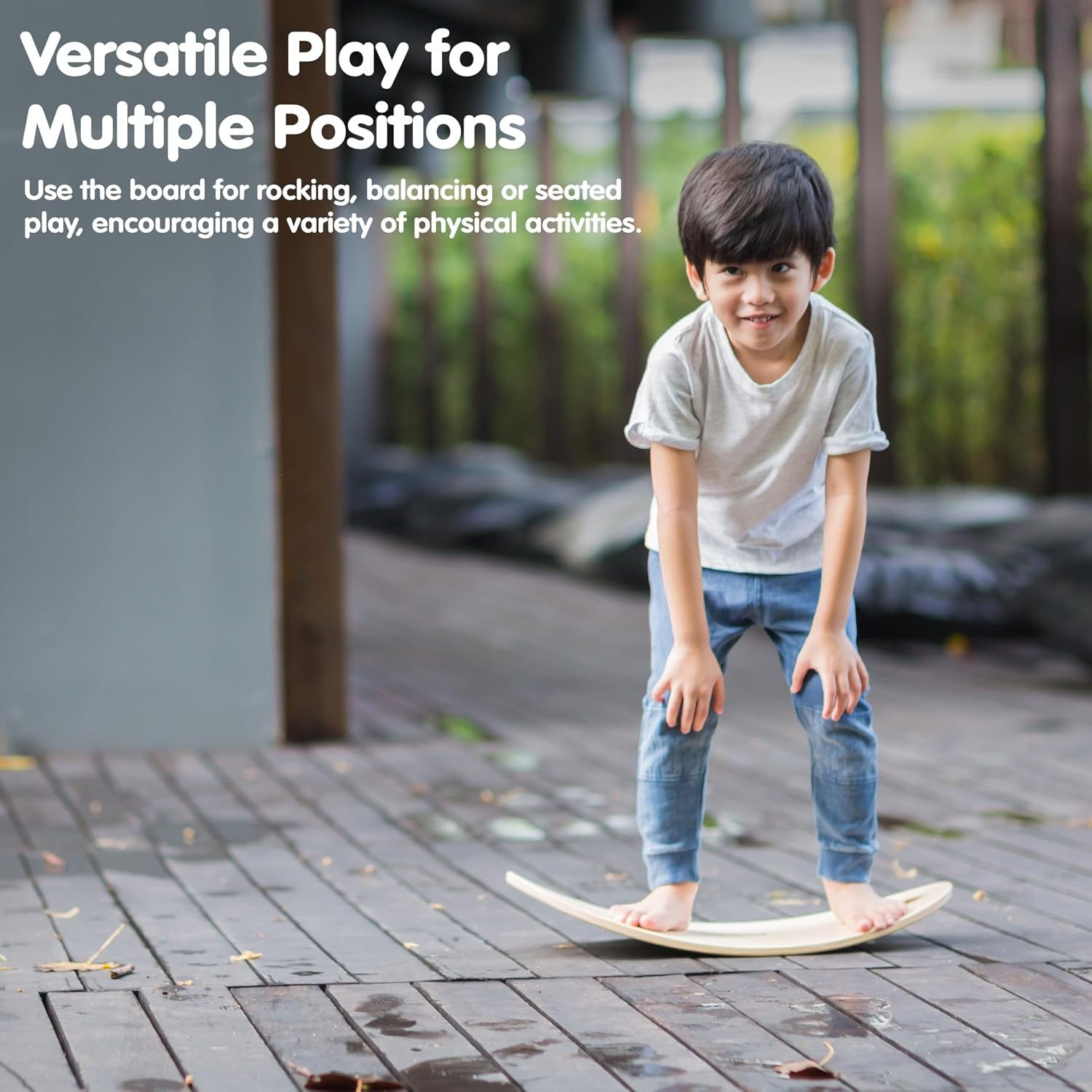 image:imagePlanToys Balance Board Wooden Movement Toy for Kids  Montessori Gross Motor amp Coordination Activity for Balance Core Strength amp Focus  EcoFriendly Educational Tool