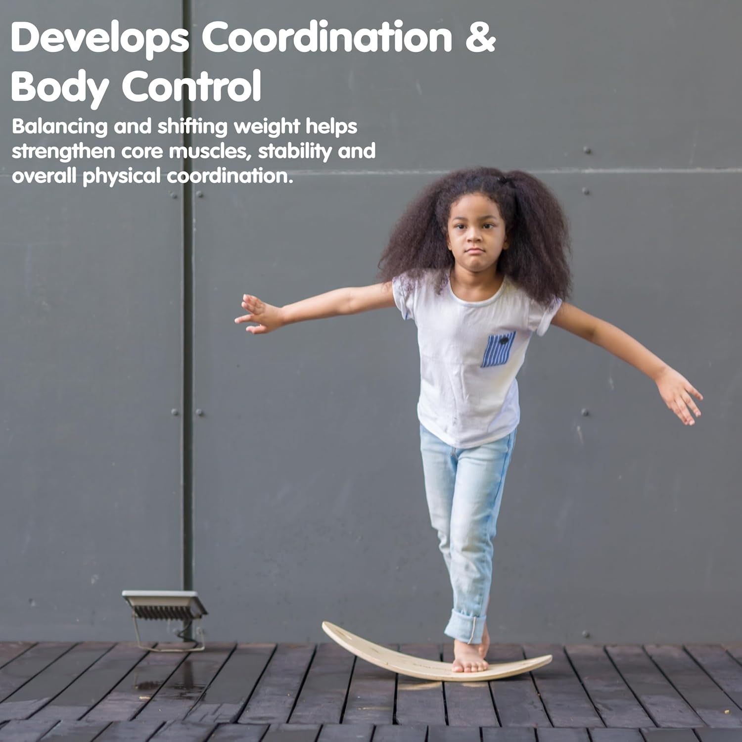 image:imagePlanToys Balance Board Wooden Movement Toy for Kids  Montessori Gross Motor amp Coordination Activity for Balance Core Strength amp Focus  EcoFriendly Educational Tool
