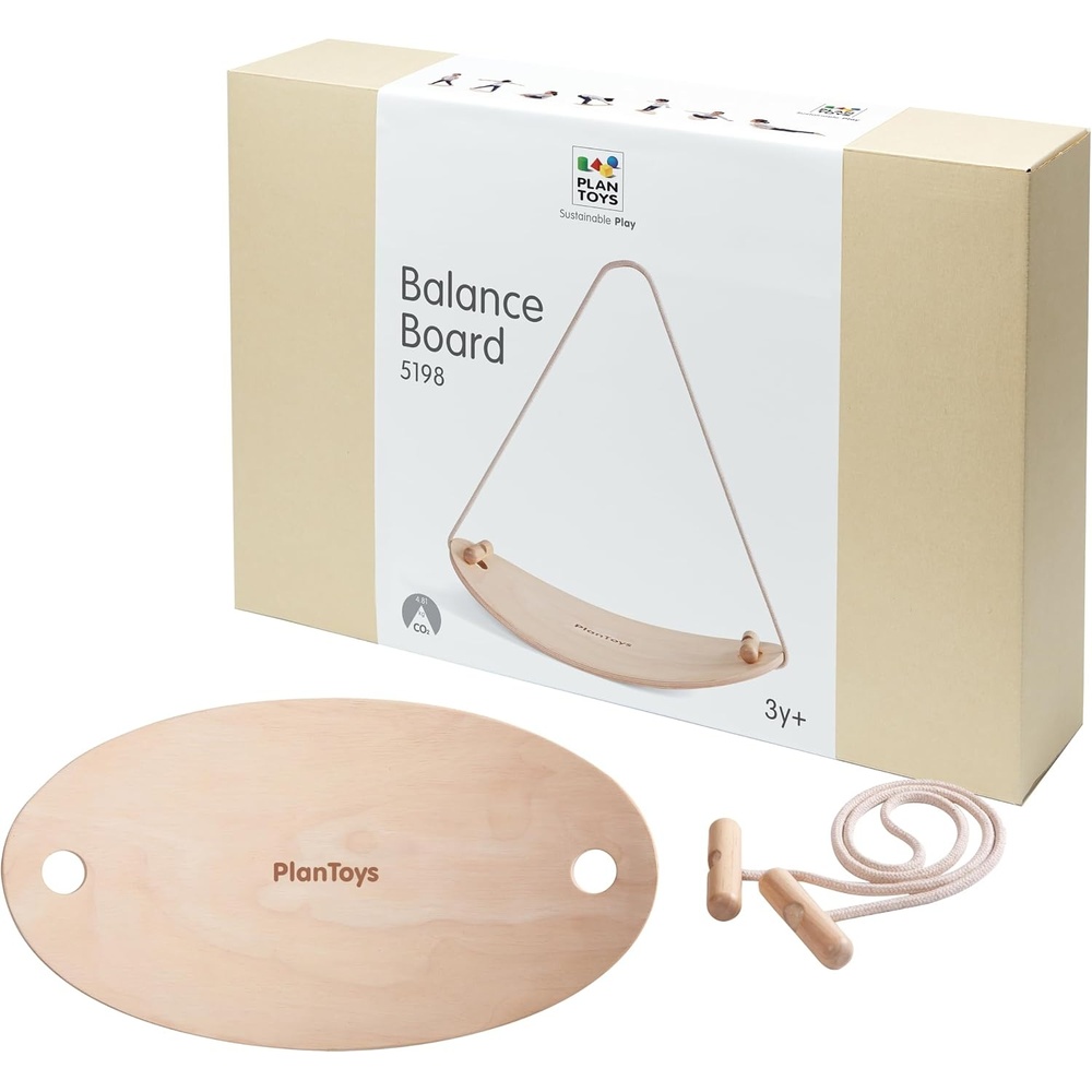 image:imagePlanToys Balance Board Wooden Movement Toy for Kids  Montessori Gross Motor amp Coordination Activity for Balance Core Strength amp Focus  EcoFriendly Educational Tool