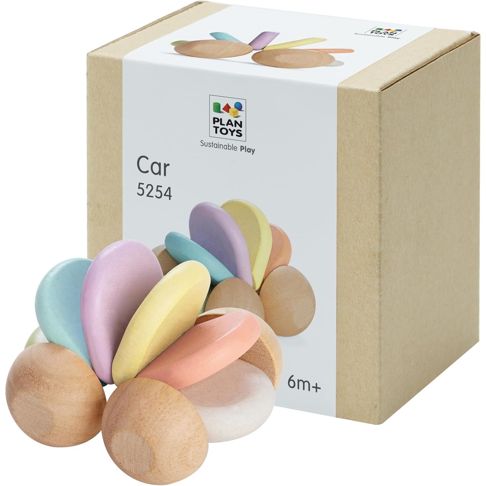 image:imagePlanToys Wooden Baby Push Toy Car  Colorful Montessori Toy for Infants  Wooden Baby Toy with Flexible Body  Sensory amp Motor Skill Development Toy for 6 MonthsBaby Car  Pastel Series