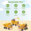 image:imagePlanToys 3 Piece Road Construction Vehicle Set 6087  Sustainably Made from Rubberwood and NonToxic Paints and DyesMaintenance Vehicle