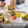 image:imagePlanToys 3 Piece Road Construction Vehicle Set 6087  Sustainably Made from Rubberwood and NonToxic Paints and DyesRoad Construction Set 2
