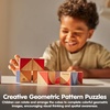 image:imagePlanToys Animal Puzzle Cubes Wooden Picture Block Puzzle for Kids Ages 3  Montessori Educational Toy that Builds Creativity ProblemSolving amp Cognitive Skills  EcoFriendly Learning ToyGeo Pattern Cubes