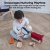 image:imagePlanToys Baby Doll Feeding Set for Kids  Wooden Pretend Play Baby Care Accessories with Bag Bottles Bib Spoon amp Food Box  Montessori Toy for Toddlers  EcoFriendly Doll Accessory KitDoll Feeding Set