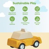 image:imagePlanToys Blue Truck Wooden Montessori Vehicle Toy  Early Movement Imagination and Practical Life Exploration  Eco Friendly Truck for Indoor and Outdoor PlayYellow Taxicab