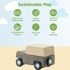 image:imagePlanToys Blue Truck Wooden Montessori Vehicle Toy  Early Movement Imagination and Practical Life Exploration  Eco Friendly Truck for Indoor and Outdoor PlayGrey Wagon