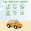 image:imagePlanToys Blue Truck Wooden Montessori Vehicle Toy  Early Movement Imagination and Practical Life Exploration  Eco Friendly Truck for Indoor and Outdoor PlayYellow Car