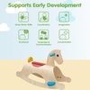 image:imagePlanToys Classic Wooden Palomino Rocking Horse for Toddlers  EcoFriendly Montessori RideOn Toy for Balance Strength amp Coordination  Sustainable Rubberwood ConstructionPalomino
