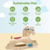 image:imagePlanToys Classic Wooden Palomino Rocking Horse for Toddlers  EcoFriendly Montessori RideOn Toy for Balance Strength amp Coordination  Sustainable Rubberwood ConstructionPalomino