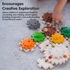 image:imagePlanToys Construction Set Wooden Montessori Building and Engineering Toy  Fine Motor Creativity and Early STEM Skill Development  Eco Friendly Educational Open Ended Play KitGears  Puzzles Set