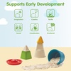 image:imagePlanToys Creative Sand Play Wooden Montessori Outdoor Sensory and Imagination Toy  Tactile Exploration Coordination and Open Ended Creative Play  Eco Friendly Sand Molds Set