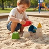 image:imagePlanToys Creative Sand Play Wooden Montessori Outdoor Sensory and Imagination Toy  Tactile Exploration Coordination and Open Ended Creative Play  Eco Friendly Sand Molds Set