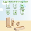 image:imagePlanToys Dining Room Classic Set  Montessori Small World and Family Role Play  Eco Friendly Wooden Dining Room Furniture for Imaginative PlayBathroom Setclassic