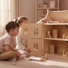 image:imagePlanToys Dining Room Classic Set  Montessori Small World and Family Role Play  Eco Friendly Wooden Dining Room Furniture for Imaginative PlayBedroomclassic