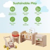 image:imagePlanToys Dining Room Classic Set  Montessori Small World and Family Role Play  Eco Friendly Wooden Dining Room Furniture for Imaginative PlayBeige