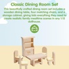 image:imagePlanToys Dining Room Classic Set  Montessori Small World and Family Role Play  Eco Friendly Wooden Dining Room Furniture for Imaginative PlayClassic