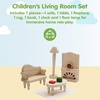 image:imagePlanToys Dining Room Classic Set  Montessori Small World and Family Role Play  Eco Friendly Wooden Dining Room Furniture for Imaginative PlayVictorian Living Room Set