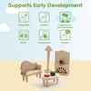 image:imagePlanToys Dining Room Classic Set  Montessori Small World and Family Role Play  Eco Friendly Wooden Dining Room Furniture for Imaginative PlayVictorian Living Room Set