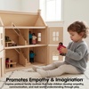 image:imagePlanToys Family Wooden Dollhouse Figurine Set  4 Poseable 112 Scale Mini Dolls Parents amp Kids  Dollhouse Accessories for Pretend Play  EcoFriendly Montessori Toy for Kids Ages 3Mom  Dad  Son  and Daughter