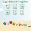 image:imagePlanToys Geo Lacing Beads Wooden Montessori Fine Motor and Early Math Toy  Shape Recognition Colour Exploration and Hands On Coordination Activity  Eco Friendly Threading Set for Meaningful PlayGeo Lacing Beads  Unit Plus