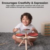 image:imagePlanToys Musical Band Wooden Montessori Drum Cymbal and Guiro Set  Early Sensory Exploration Coordination and Creative Expression  Eco Friendly Music Toy for Meaningful PlayMusical Band Toddler Drum Set