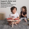 image:imagePlanToys Musical Band Wooden Montessori Drum Cymbal and Guiro Set  Early Sensory Exploration Coordination and Creative Expression  Eco Friendly Music Toy for Meaningful PlayMusical Band Toddler Drum Set