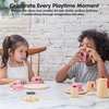 image:imagePlanToys Pretend Play Birthday Cake Set  Food Toy with Removable Slices Candles Wooden Knife amp Chalkboard Nameplate  Educational Toy for Imagination Fine Motor Skills amp Social PlayBirthday Cake Set