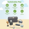 image:imagePlanToys Pretend Play Wooden Makeup Set for Kids  Makeup Kit with Mirror Lipstick Brush Eyeshadow amp Waist Bag  Montessori Toy for Toddlers amp Girls  EcoFriendly Beauty Role Play SetShave Set
