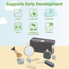 image:imagePlanToys Pretend Play Wooden Makeup Set for Kids  Makeup Kit with Mirror Lipstick Brush Eyeshadow amp Waist Bag  Montessori Toy for Toddlers amp Girls  EcoFriendly Beauty Role Play SetShave Set