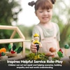 image:imagePlanToys Rescue Crew Wooden Montessori Imaginative and Creative Play Set  Language Development Social Interaction and Early Coordination Activity  Eco Friendly Community Helper Figurine SetService Worker Doll
