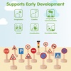 image:imagePlanToys Traffic Signs amp Lights Wooden Montessori Imaginative Play Set  Early Language Social Skills and RealWorld Awareness Activity  Eco Friendly Road Sign Learning Set for Meaningful Play