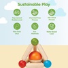 image:imagePlanToys Triangle Clutching Toy Wooden Sensory Grasping Tool in Pastel Colours  Montessori Fine Motor amp Coordination Activity for Tactile Exploration  EcoFriendly Educational ToyTriangle Clutching Toy